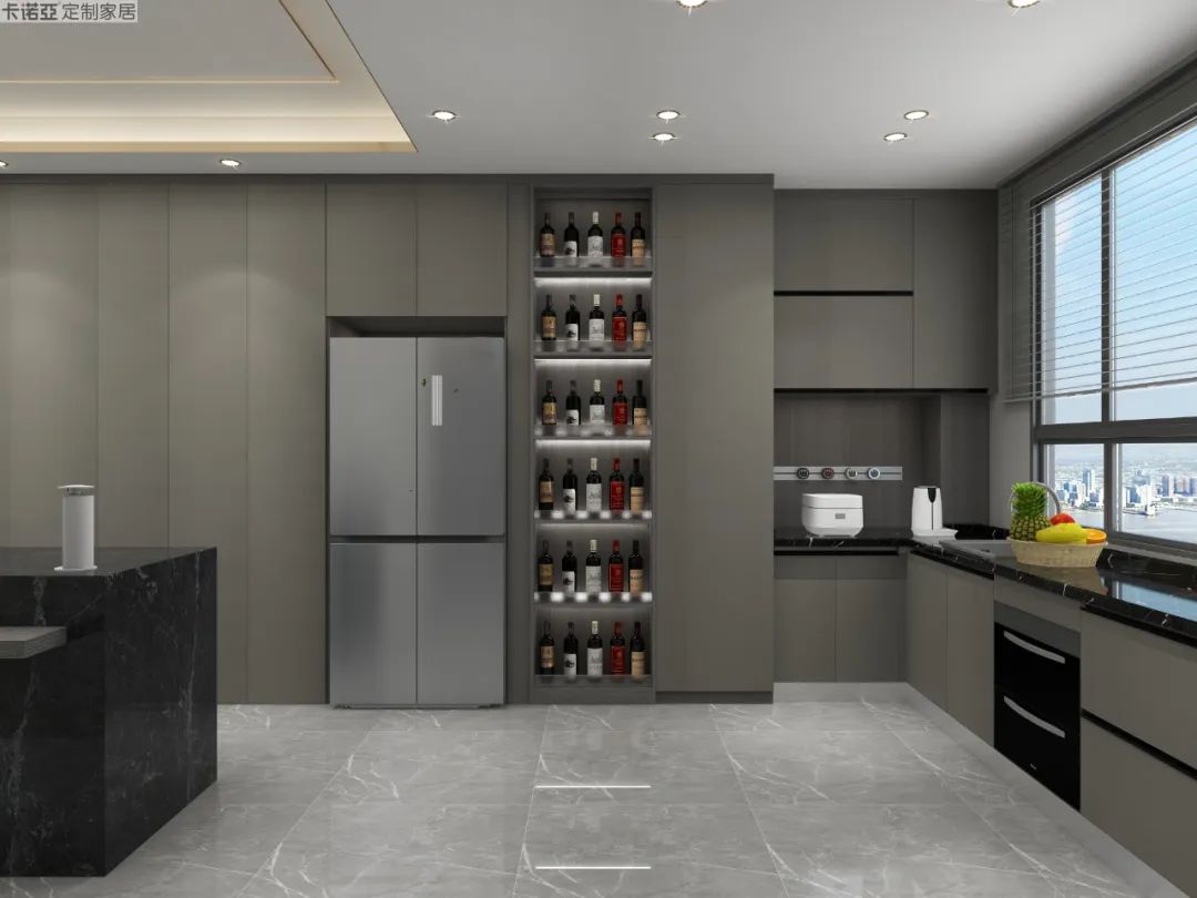 另一側櫥柜內嵌洗碗機,安裝高度適中方便操作 另一側櫥柜內嵌洗碗機,安裝高度適中方便操作